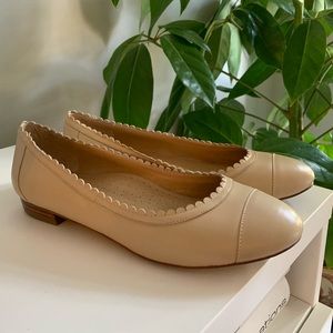 Cream leather ballet flats